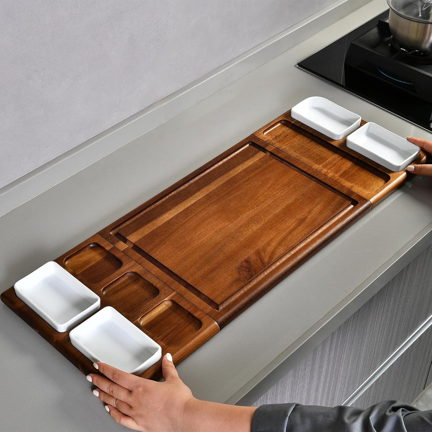 Shanik Premium Charcuterie Board - Magnetic Cheese and Meat Double-Sided Serving Tray and Cutting Board - Gift for Any Occasion Quality Assured Without Engraving