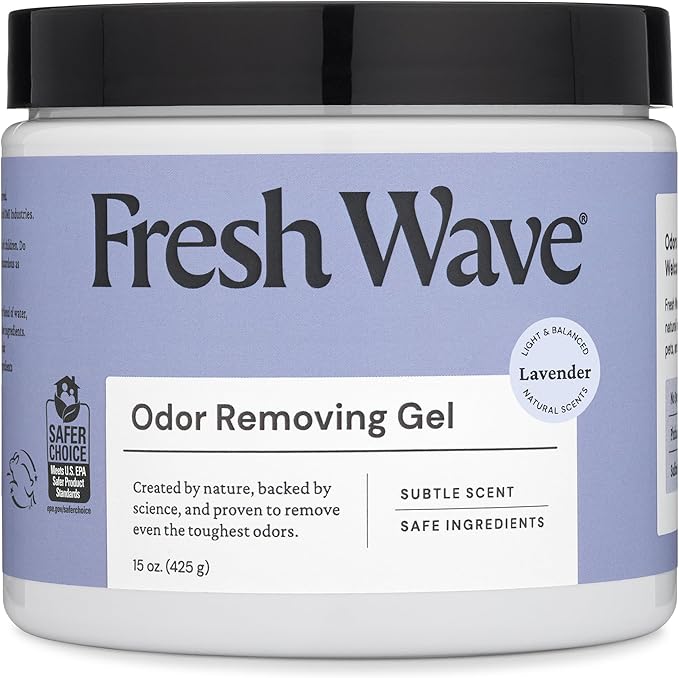 Fresh Wave Lavender Odor Removing Gel, 15 oz. | Odor Absorbers for Home | Safer Odor Relief | Natural Plant-Based Odor Eliminator | Every 15 oz. Lasts 30-60 Days | for Cooking, Trash & Pets