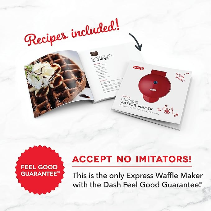 Dash Express Waffle Maker -Electric Waffle Maker for Creative Homemade Treats - Dual Nonstick Cooking Surfaces, Easy Food Release & Quick Cleanup - Compact, Space-Saving Design - 8 Inches - Aqua