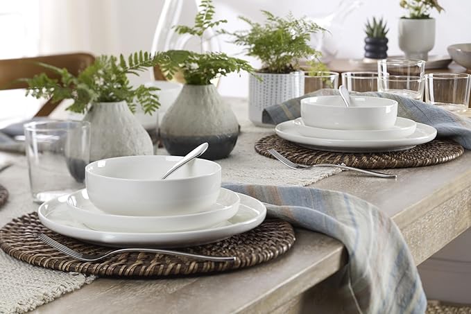 Oneida 899204 24 Seven White 18-Piece Dinnerware Set, Service For 6