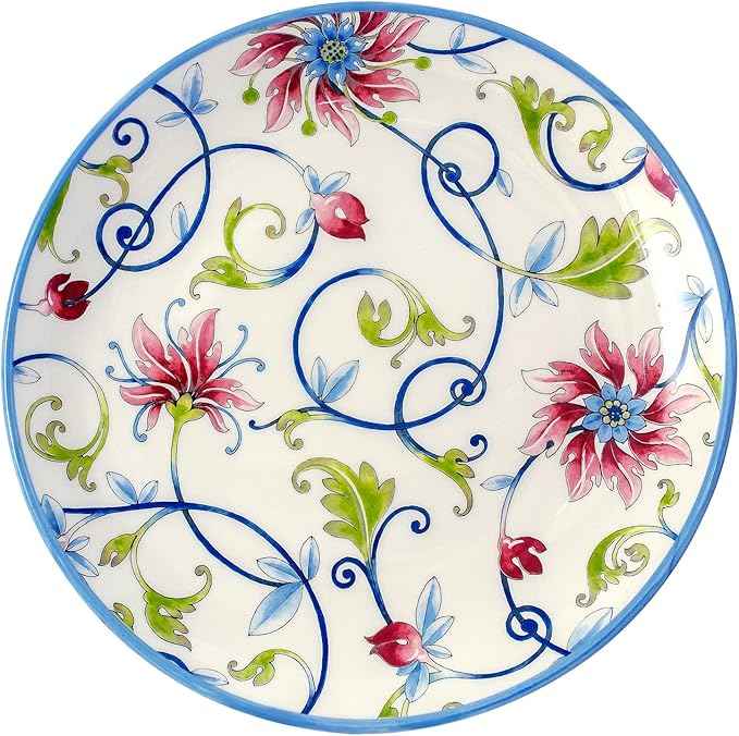 Tudor Royal Collection 24-Piece Round Dinnerware Set, Service for 6, Botanical Design, Summer Flowers, Plates Bowls Mugs Dishes, High-Gloss Premium Quality