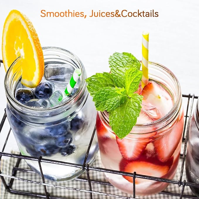 Showvigor 2-Pack 16oz Mason Jars with Labels - Regular Mouth Glass Jars with Airtight Lids & 2 Write-On Labels - for Canning, Overnight Oats, Meal Prep, Jam, Salad Dressing