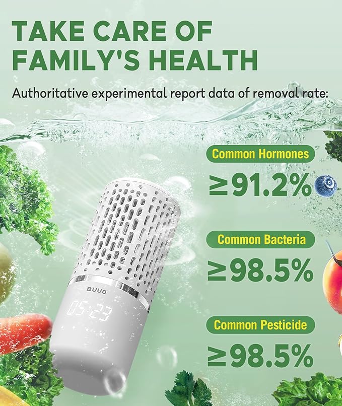 Fruit and Vegetable Washing Machine - Electric Food Purifier with OH-ion Purification Technology and Capsule Shape, Kitchen Ideas for Cleaning Fruit,Veggie,Rice,Tableware