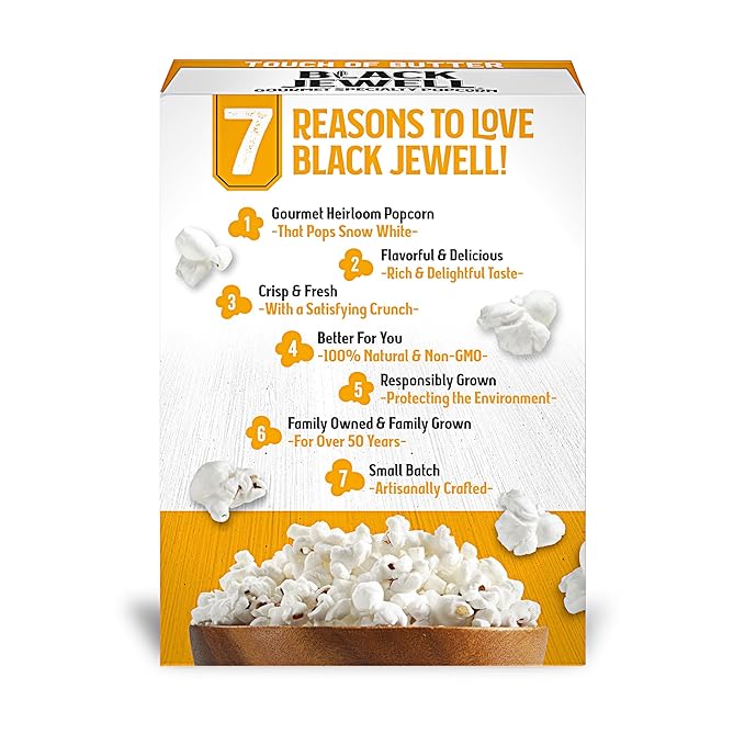 Black Jewell Gourmet White Microwave Popcorn, Touch of Butter, 10.5 Ounce (Pack of 1)