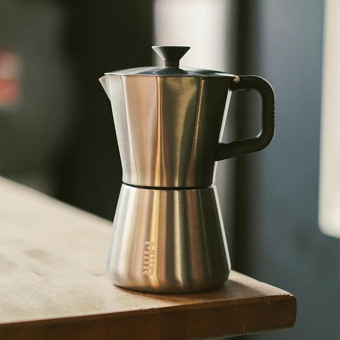 MiiR New Standard Moka Pot, 10oz - Durable Stainless Steel Coffee Maker for Rich Espresso Strength Brew