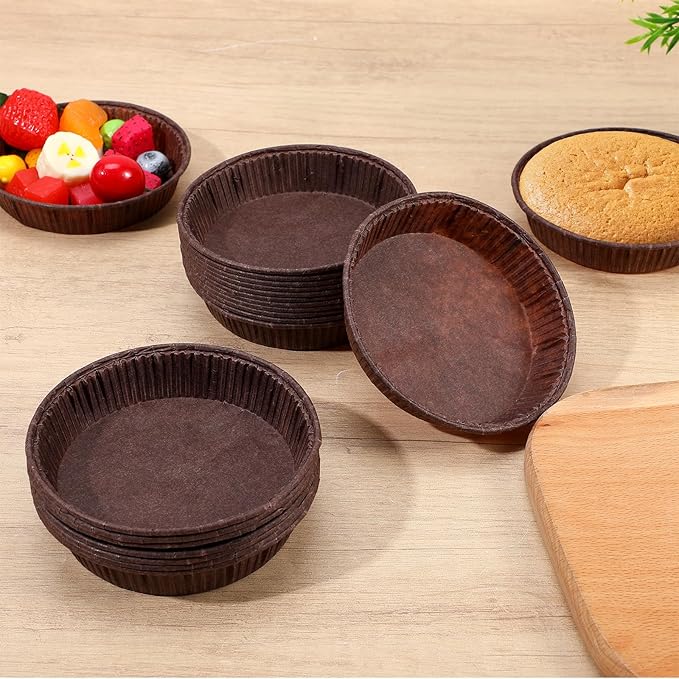 200PCS Paper Mini Tart Pans for Baking, Mini Pie Tins 4Inch Small Pie Pans, Non-stick, Disposable Quiche Baking Dish, Oven Safe, Microwave Safe