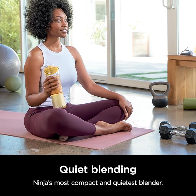 Ninja Blast Portable Blender, Cordless, 18oz. Vessel, Personal Blender For-Shakes and Smoothies, BPA Free, Leakproof-Lid and Sip Spout, USB-C Rechargeable, Dishwasher Safe, Lemon Meringue, BC151LB
