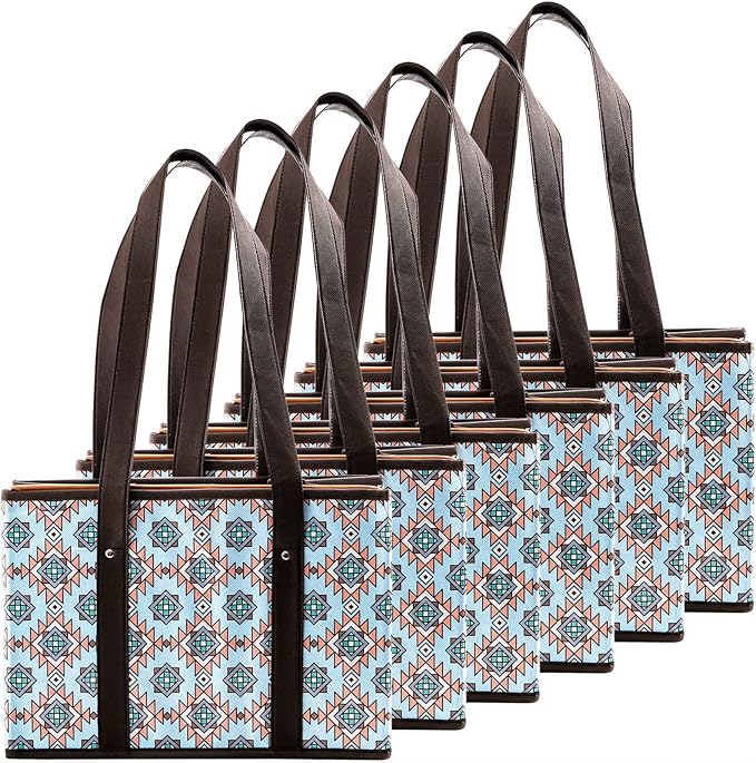 Foraineam Reusable Grocery Bags Set Durable Heavy Duty Tote Bag Collapsible Grocery Shopping Box Bag with Reinforced Bottom