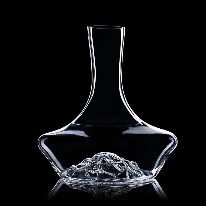 YouYah Iceberg Wine Decanter Set with Wine Chiller Stick 3-in-1 Stainless Steel Wine Bottle Cooler Stick, Red Wine Carafe with Aerator Filter,Drying Stand and Cleaning Beads, Wine Aerator, Wine Gift