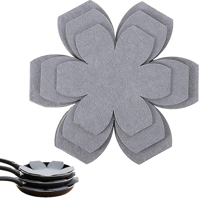 Felt Pot and Pan Protectors for Stacking, 12 Pieces in 3 Sizes, Extra Thick Divider Non-Slip Cookware Dividers Scratch-Resistant Pads for Nonstick Ceramic Glass Metal Pans
