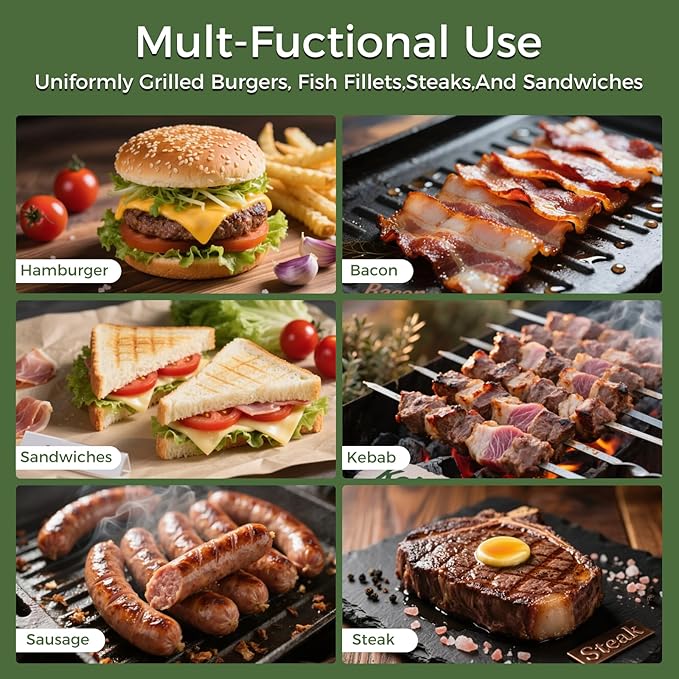 Cast Iron Smash Burger Press (2PCS),Grill Bacon Meat Press Tool,Perfect for Blackstone, Camp Chef, Weber Grills & Indoor Griddles – BBQ & Cookout Must-Have (Round & Rectangle -Grooved)