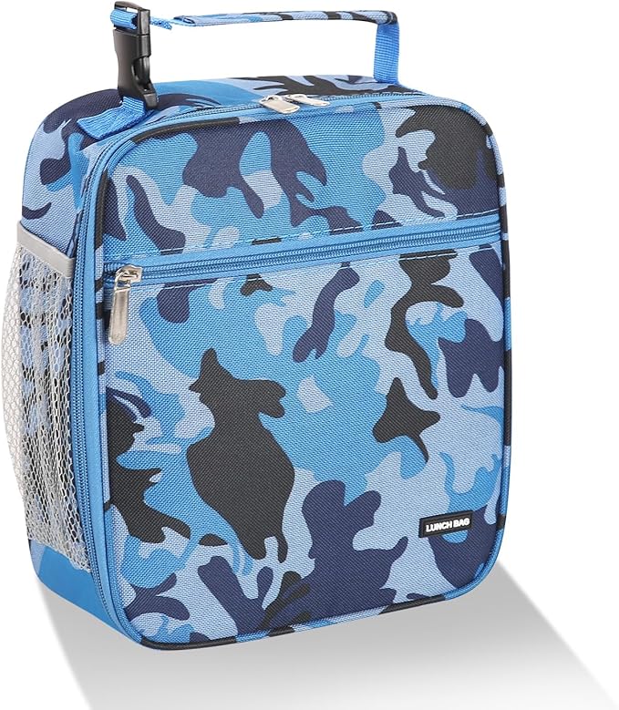 Lovoeo Lunch box Lunch bag for men women Insulated Lunchbox Lunch bags for Work Picnic Travel (Blue camo)