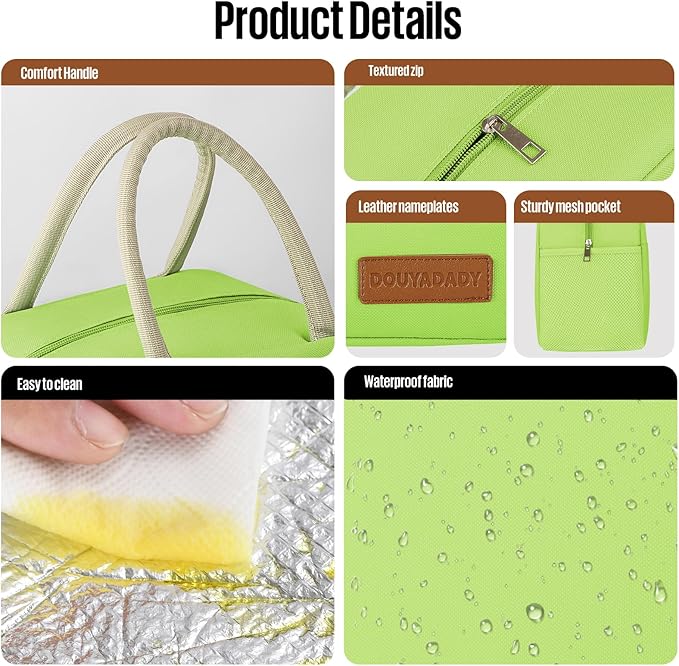 douyadady Lunch Bag Women/Men Lunch Box Women/Men (green)