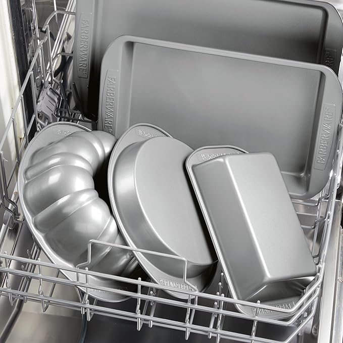Farberware Nonstick Bakeware 3-Piece Cookie Pan Set, Gray