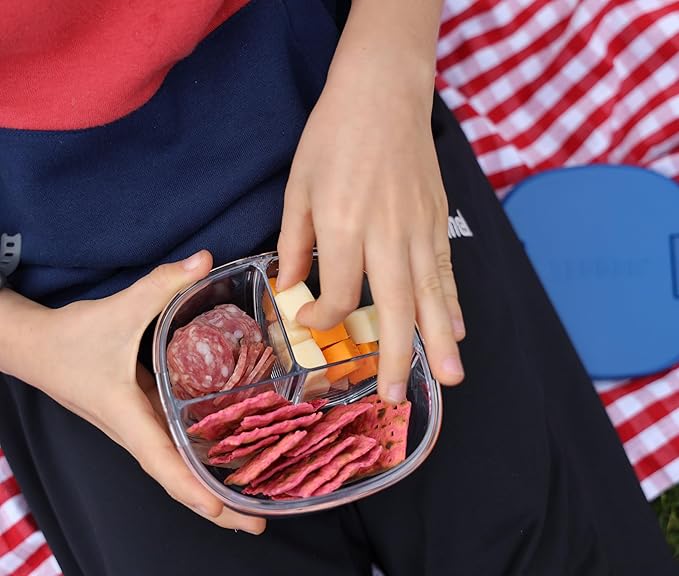 Yumbox Snack Bowl, Leakproof 3 Compartments, Removable Lid, Microwave, Dishwasher Safe, Kids Snacks, Granola Bowl, Snacks for school, work, travel