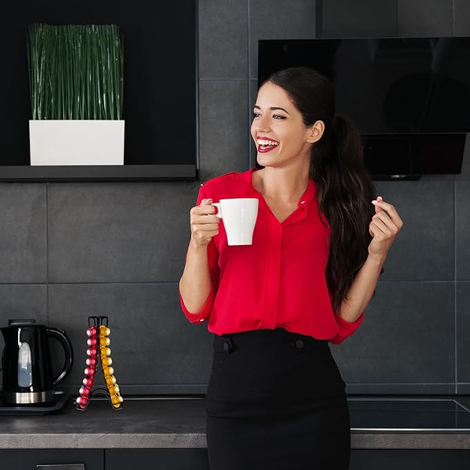 Relaxdays Coffee Pod Holder, Black, 30 x 21.5 x 21.5 cm