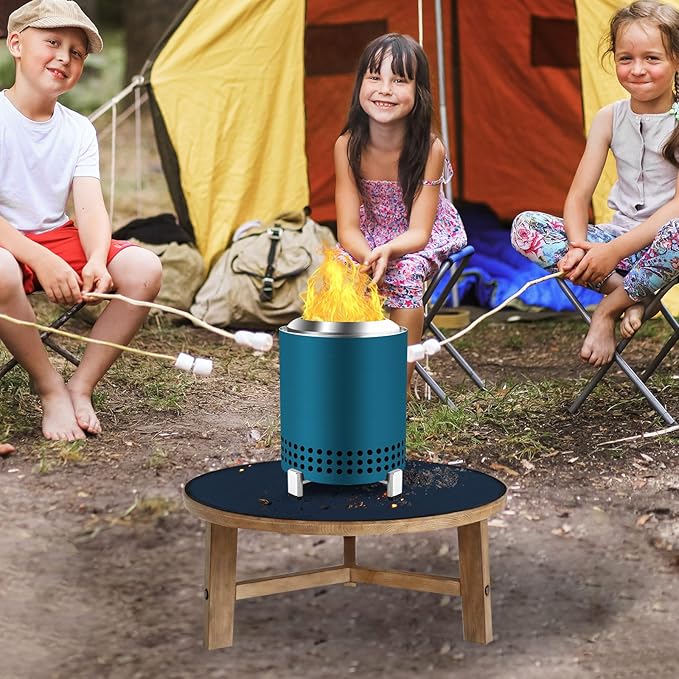 Round Fire Pit Mat Compatible with Solo Stove Mesa Accessories, Fire Proof Mat Compatible with Solo Stove Mesa Table Mat Under Fire Pit,Small Under Grill Mats for Outdoor Grill Table Top Protection