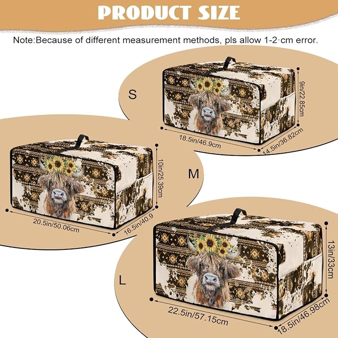 Convection Toaster Oven Cover with Pockets, Easy to Clean, Smart Microwave Baking Oven Dust Cover for Countertop, M, Aztec Highland Cow Sunflower Tribal Pattern