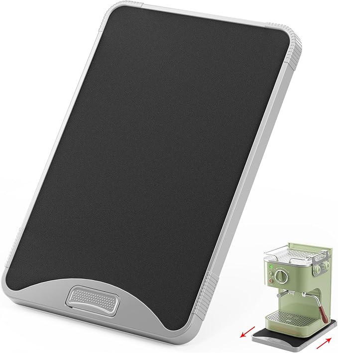 ARGOMAX Appliance Rolling Tray, Coffee Maker Slider, coffee pull out tray, sliding coffee maker tray, Suitable for coffee machines, air fryers and other appliances (Gray-Plastic)