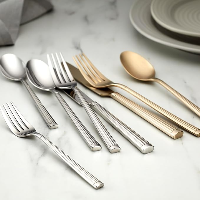 Oneida 897339 Robyn Satin Champagne Mist 20-Piece Flatware Set