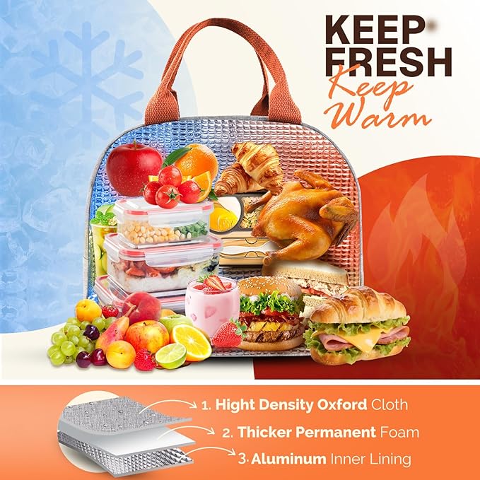 Bento Lunch Box Set Bento Box, 4-Compartment Lunch Containers,High Capacity Lunch Tote Bags for Work, Travel, Outdoor (Grey)