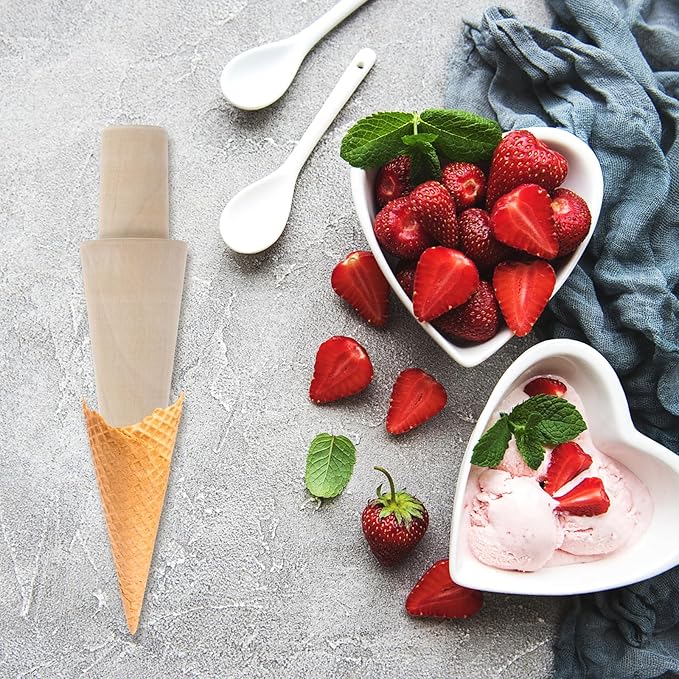 NOLITOY 2pcs Cone Mold Wooden Cream Horn Mold Cannoli Molds for Baking Pastry Molds Cannoli Forms DIY Tools Pizzelle Roller Lady Lock Pastry Horn Acopes Thousand Layer Cake Miss Human Body