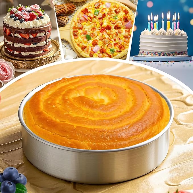6 Inch Cake Pans Set of 3 with 100 Pieces Parchment Paper, Stainless Steel Baking Pan For Layered Cakes, Smash Cake Pans Mirror Finish Dishwasher Safe Small Cake Pan Set Cake Mold