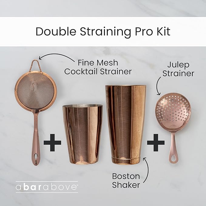 A Bar Above Professional Boston Shakers Set 18 oz Weighted and Unweighted Stainless Steel Cocktail Shaker Set for Bartenders, Premium 304 Steel Bar Shaker, Essential Bartending Tools for Mixing Drinks