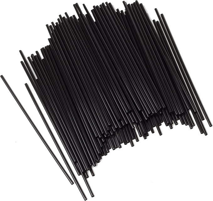 Chef Craft 5 Inch Coffee Stirrer Straws-Set of 150, Pack of 1, black