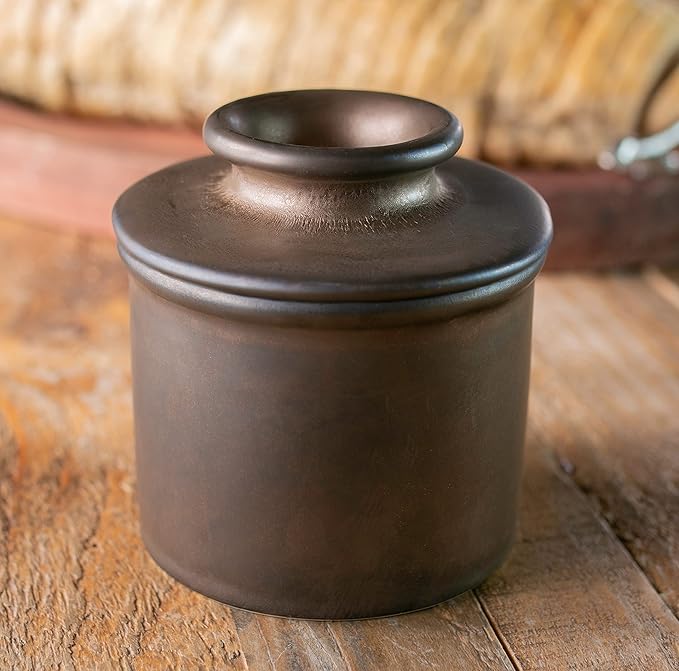 Butter Bell - The Original Butter Bell Crock by L. Tremain, a Countertop French Ceramic Butter Dish Keeper for Spreadable Butter, French Ceramic Butter Dish Keeper, Specialty (Bronze Matte)