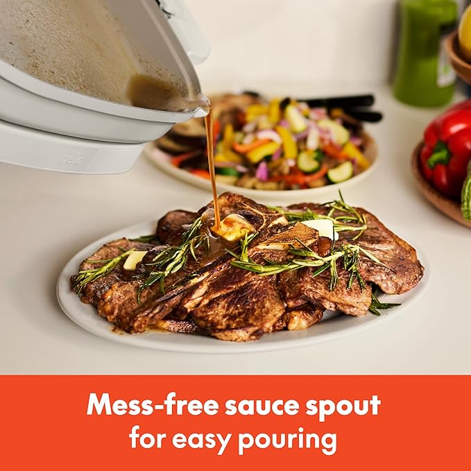 bella Make & Take XL Electric Skillet, Fits-anywhere™ kitchenware, EverGood™ Ceramic Coating, Adjustable Temperature & Dishwasher-Safe Tempered Glass Lid, Cast Aluminum Base, 1200 Watt, Oatmilk
