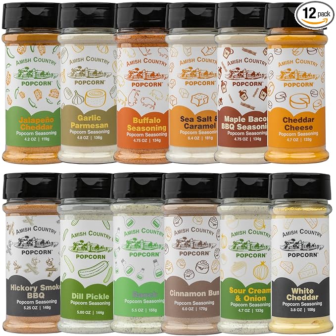 Amish Country Popcorn | 12 Pack Mixed Seasoning Bundle