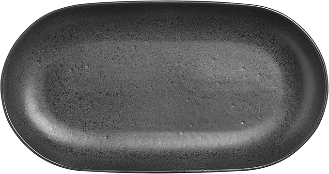 SANGO Anderson Serving Platters Set of 2, 14/12 Inch Stoneware Serving Dishes for Entertaining, Semi-Matte Party Serving Trays for Food, Buffet Oval Platters for Bread, Appetizer, Cheese, Matte Black