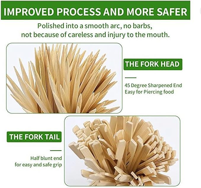 3.5 Inch Bamboo Skewers, 300 PCS Bamboo Paddle Wood Picks, Toothpicks for Appetizers, Cocktail Picks for Drinks, Food Picks, BBQ, Sandwich, Barbecue Snacks.