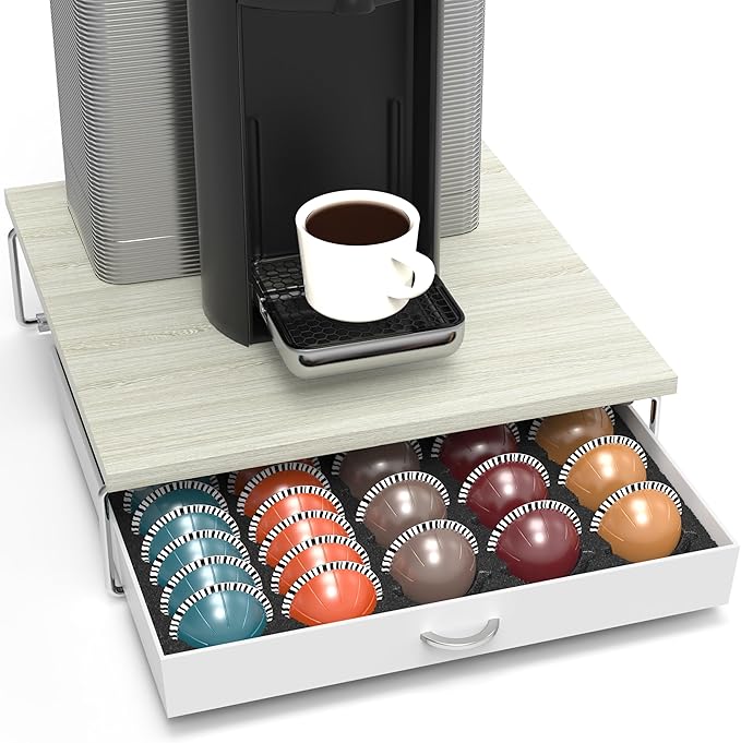 Deco Brothers Supreme Vertuoline Drawer, Holds with 30 Big or 60 Small Vertuoline Pods, Maple