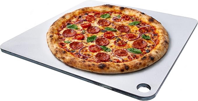 16" x 16" Pizza Steel, Deluxe Thickness Baking Steel for Homemade Pizza and More, Multipurpose Cooking Steel Plate for Ovens and Grills, Made in USA
