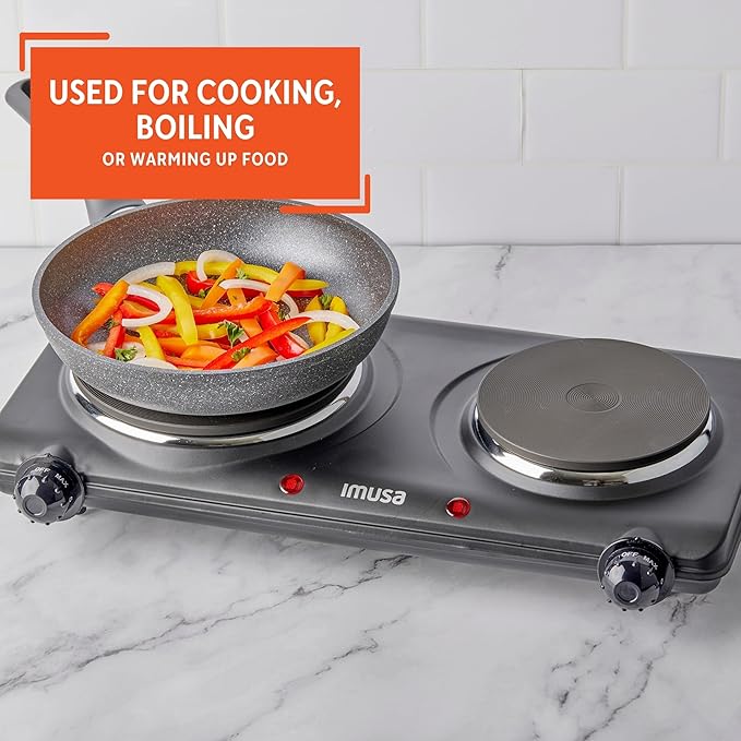 IMUSA Double Electric Hot Plate, Black (Pack of 3)