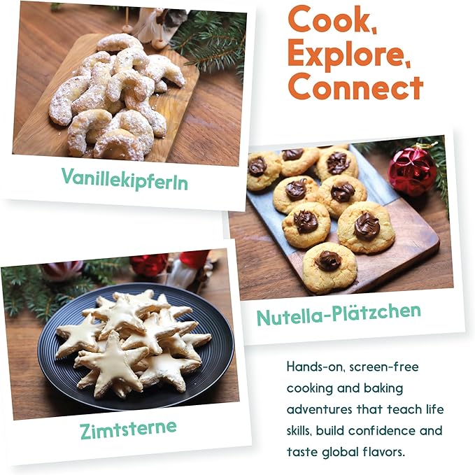 Kids Real Dessert Baking Kit for Families - Interactive & Educational Kit Includes 3 Recipe Cards with Key Ingredients, Baking Tools for Kids with Guide- Perfect for Families and Homeschooling Germany