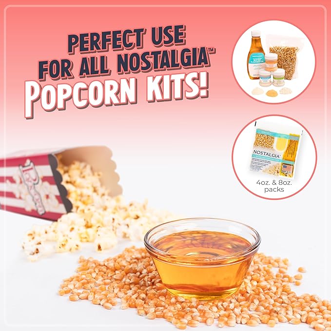 Nostalgia Vintage Hot-Air Popcorn Maker Machine - Makes Up to 12 Cups - Oil-Free - Healthier Popcorn - Classic Stand-Up Cart With Wheels - Includes Kernel Measuring Cup - White & Red