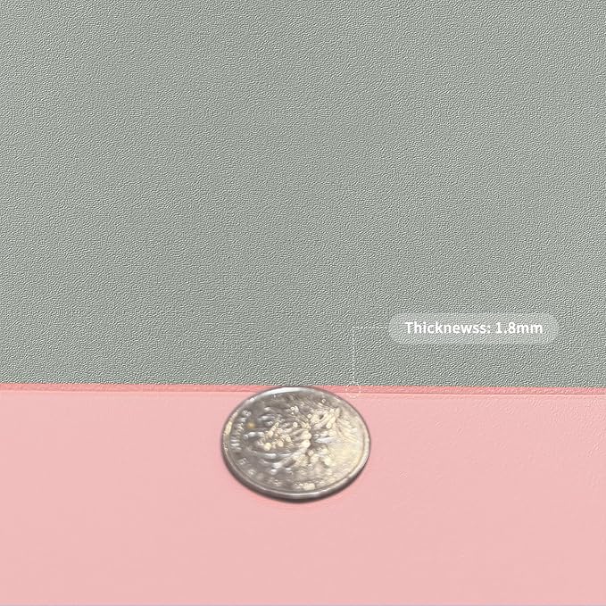 Leather Desk Mat,1.8mm Thick,16x60 Inch Desk Cover,Desk Protector Mat,Dresser Cover Top,XL Desk Mat,Table Top Protector,Dresser Protector Top(Pink+Silvery,16x60)