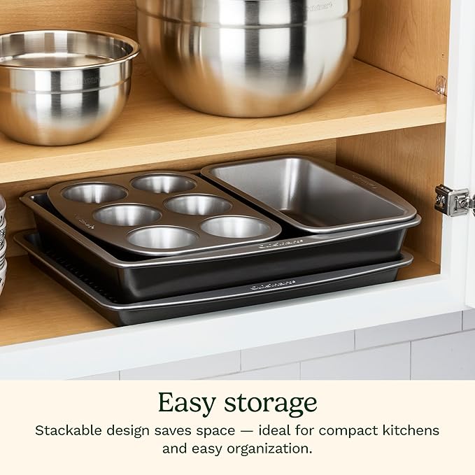Cuisinart, 5-Piece Stackable Ceramic Nonstick Bakeware Set, MBT-5