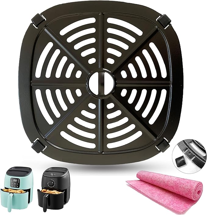 2.6QT Air Fryer Crisper Tray for Dash Air Fryers, Upgraded Air Fryer Grill Pan, Air Fryer Grill Plate, Air Fryer Grate Insert Rack Grid for Dash Air fryer, Nonstick, Dishwasher safe