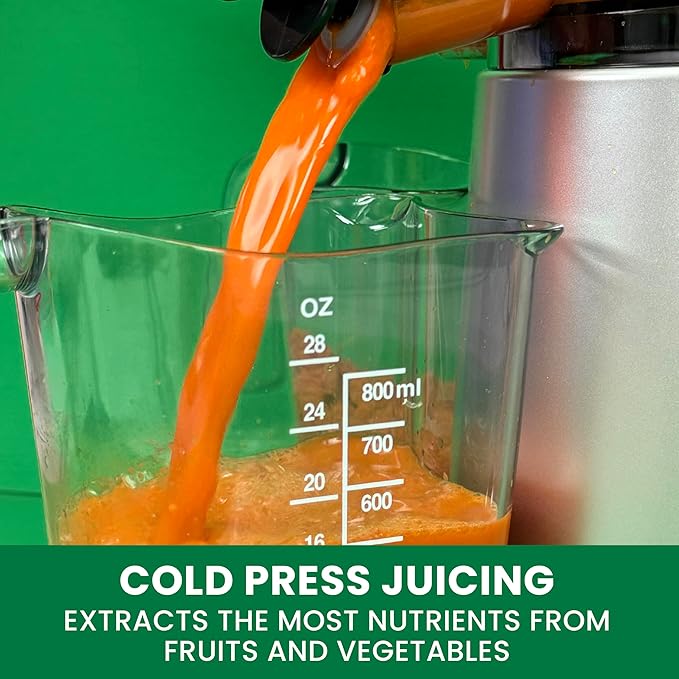 Omega Wide Mouth Juicer Compact Vertical Cold Press Vegetable and Fruit Juice Extractor with 3-Inch Hopper 2-Speed Slow Juicing with Space Saving Design, 120-Watts, Black