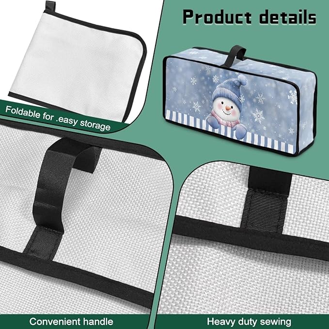 Christmas Slim Toaster 2 Slice Compact Thin Cover for 2 Slice Slim Toaster Funny Dust Covers for Kitchen Appliances Home Decor Blue