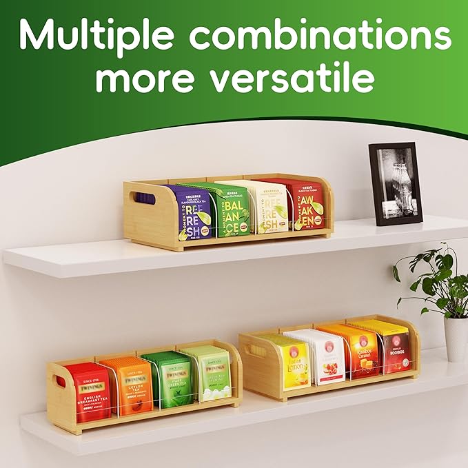 Bamboo Tea Organizer – Stackable Collection (3Tier)