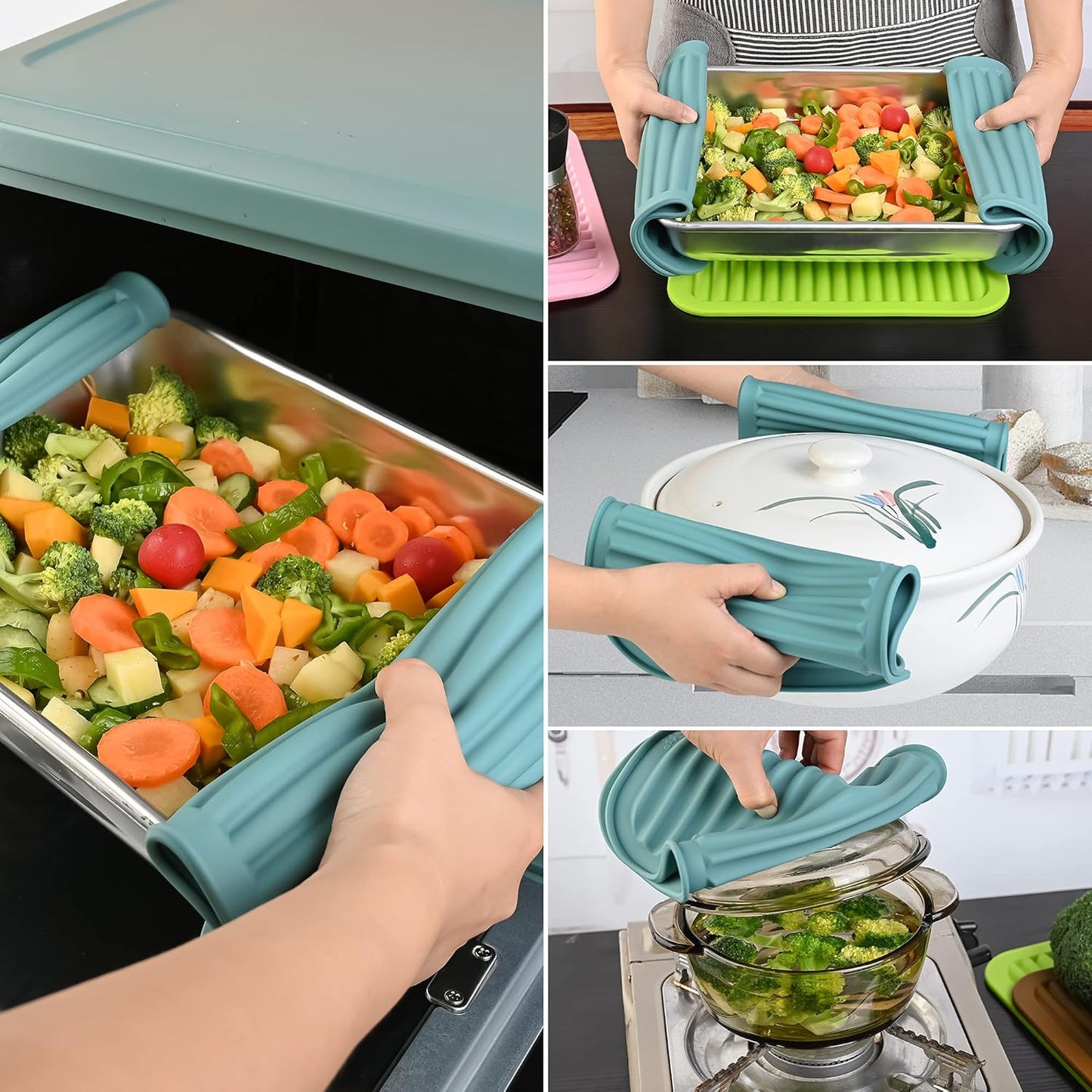Smithcraft Silicone Trivet Mat for Hot Pans and PotsS Hot Pads Counter Mat Heat Resistant Table Dish Drying Mat or Placemats 2 Pack,Size:9x12 Inch, Color: Yellow,Shape:Rectangular