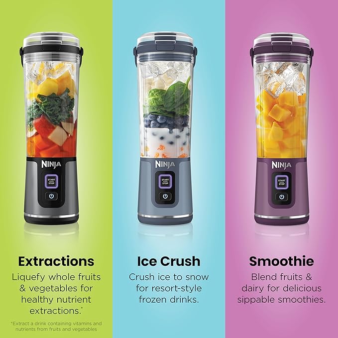 Ninja Blast Portable Blender, Cordless, 18oz. Vessel, Personal Blender For-Shakes and Smoothies, BPA Free, Leakproof-Lid and Sip Spout, USB-C Rechargeable, Dishwasher Safe Parts, Tinted Pink, BC151PK