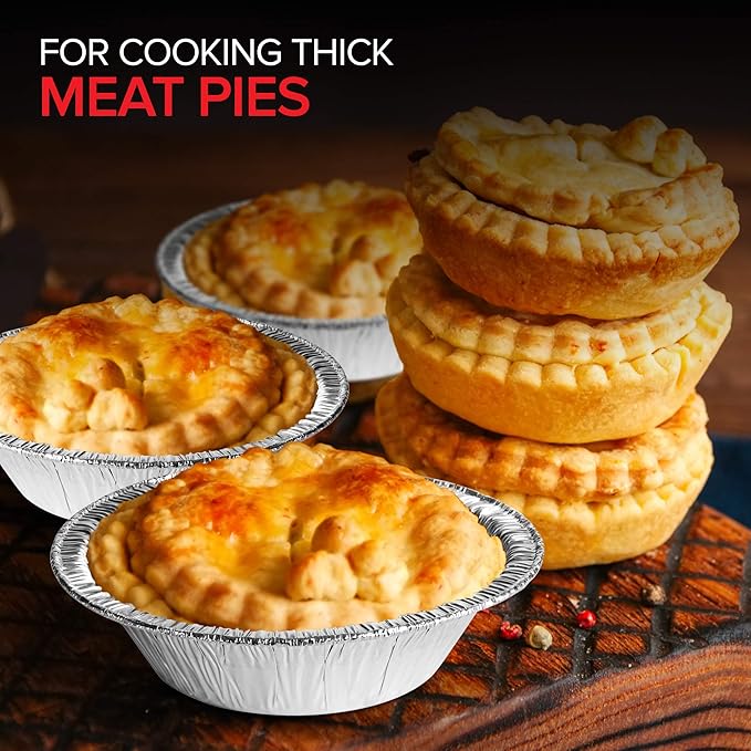 Stock Your Home 5 Inch Aluminum Foil Pie Pans (50 Count) - Disposable & Recyclable Mini Pie Pans - Foil Pie Tin for Bakeries, Cafes, Restaurants - Durable Mini Foil Pans for Pies, Fruit Tarts, Quiche