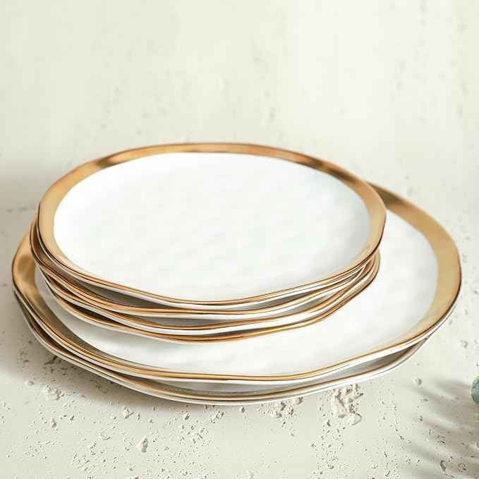 Stone Lain Florian Modern Porcelain Dish Set, 32-Piece Dishes for 8, White