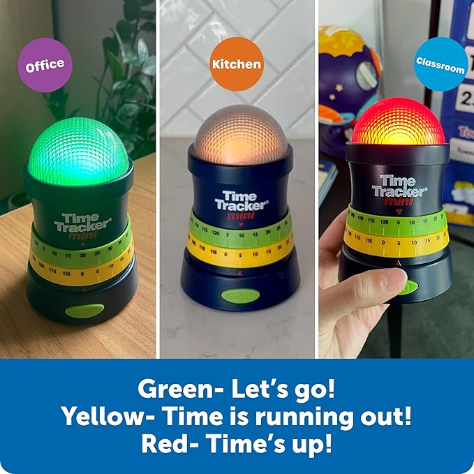 Learning Resources Time Tracker Mini Visual Timer, Classroom Timer, Hand Washing Timer, Auditory and Visual Cue, Ages 3+